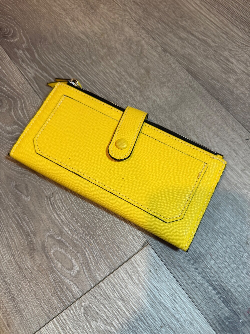 Yellow Snap Closure Wallet with Card Slots